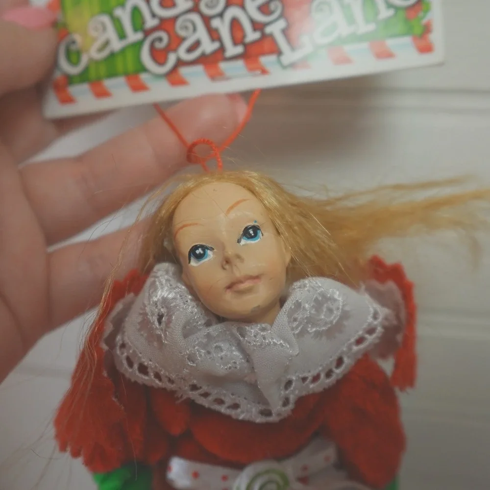 Vintage Porcelain Christmas Dolls Set of Two W/ extra dresses Garden Ridge